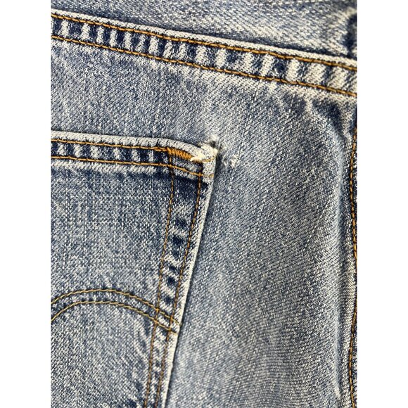 Levi's 505 Mens W38 Reg Fit Shorts Blue Denim Straight High Rise Zip Fly**FLAW - Picture 7 of 10